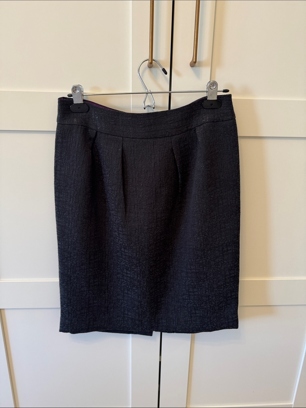 Banana Republic Dark Black Textured Pencil Skirt